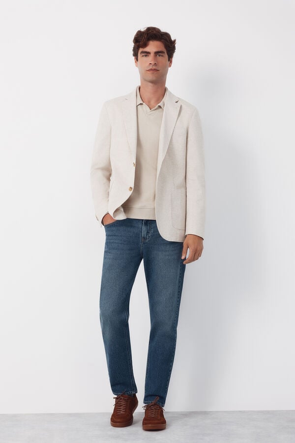 Cortefiel Blazer linho Tostado