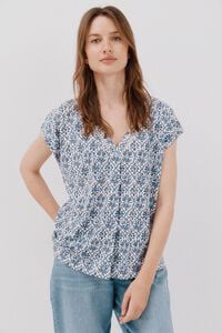 Cortefiel Camiseta bico com detalhe de renda