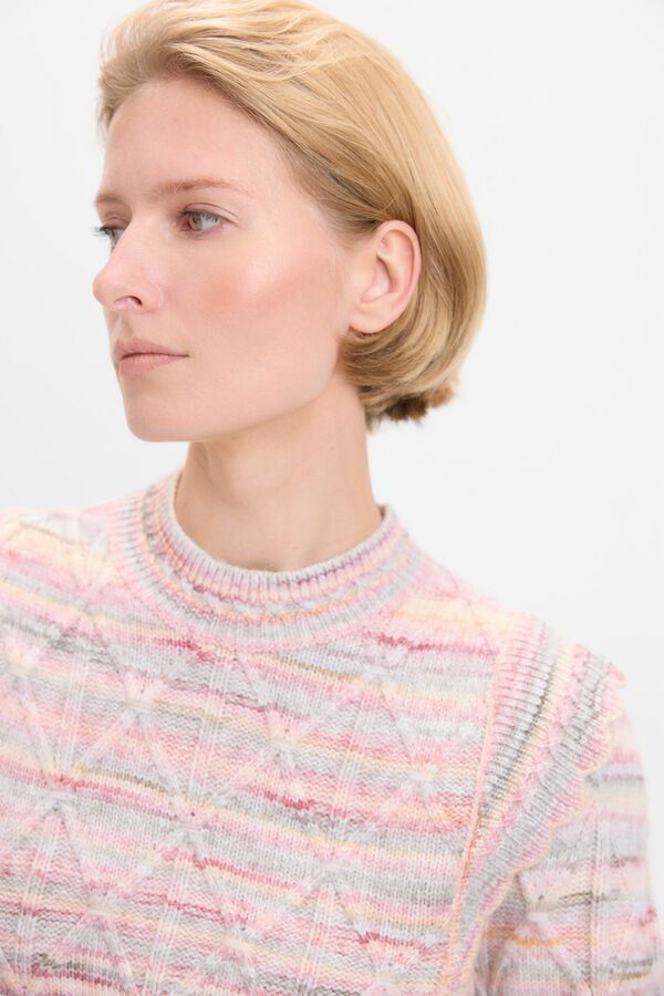 Cortefiel Camisola fio estampada Roxo