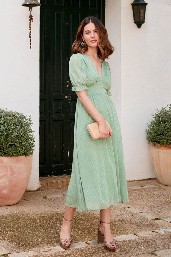 Pol&iacute;n Et Moi Vestido flores Manon Kaki