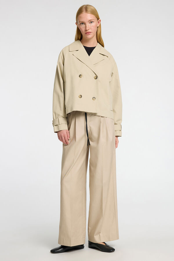 Selected Gabardine curto 100% algod&atilde;o Tostado