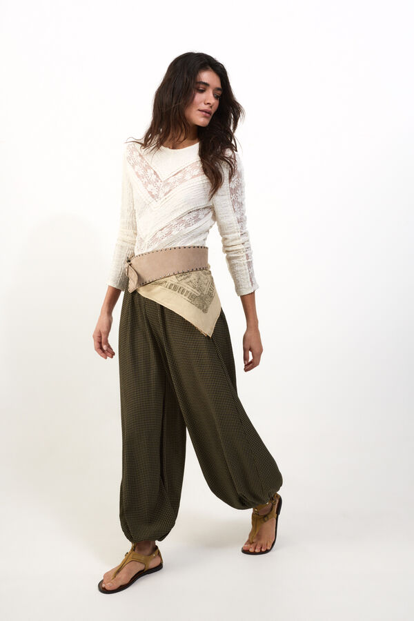 Slowlove Cal&ccedil;a bombacha xadrez Verde