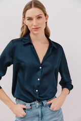 Cortefiel Camisa acetinada Azul