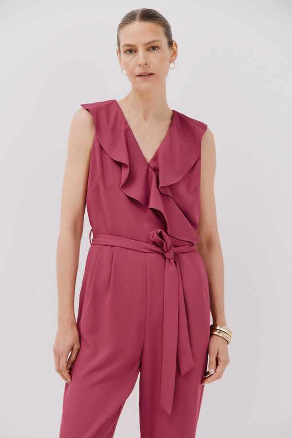 Cortefiel Macac&atilde;o comprido folhos Roxo