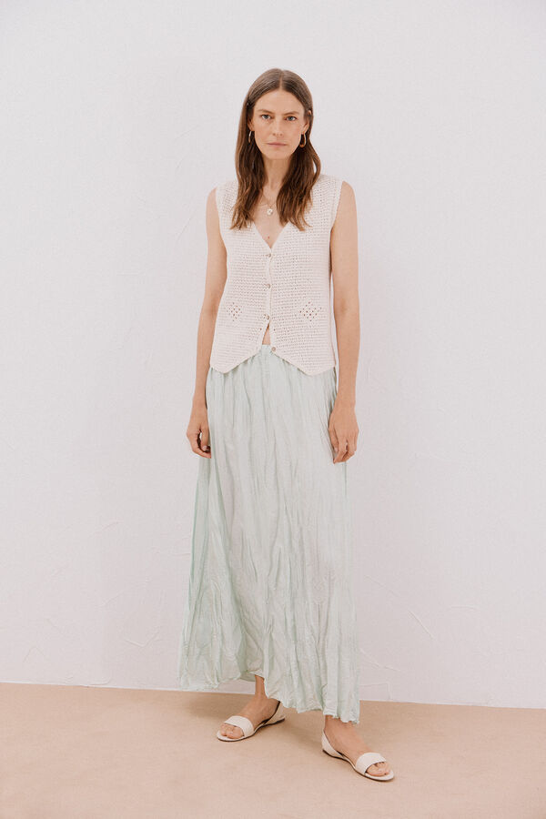 Cortefiel Saia midi texturizada Verde