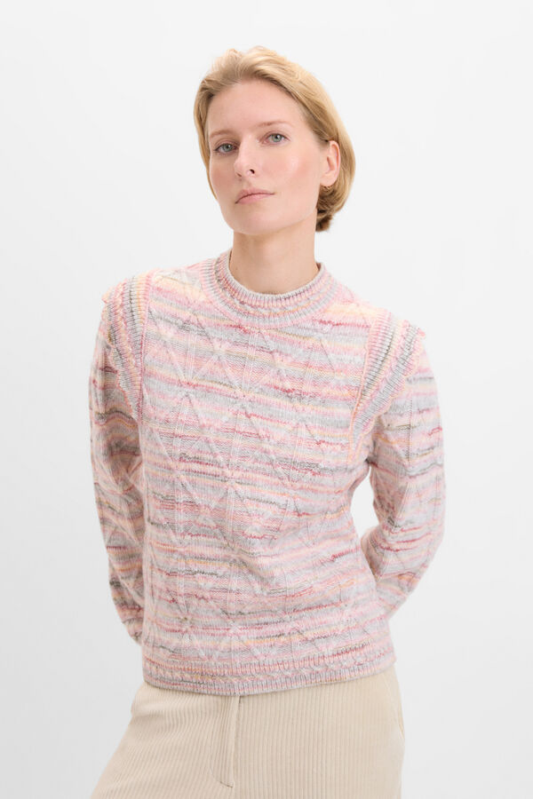 Cortefiel Camisola fio estampada Roxo