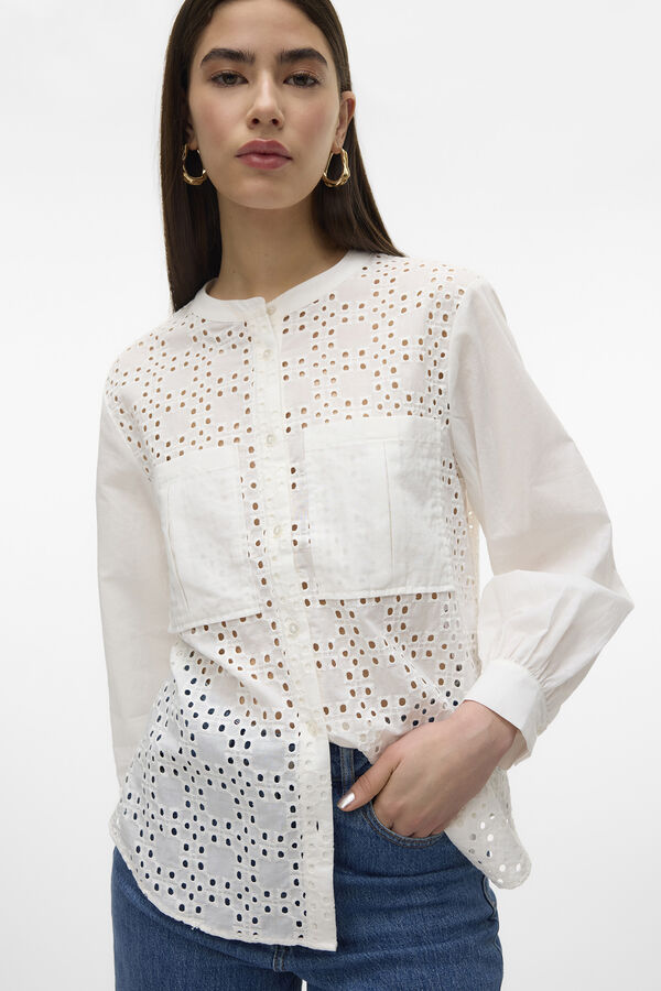 Vero Moda Blusa detalles calados Blanco
