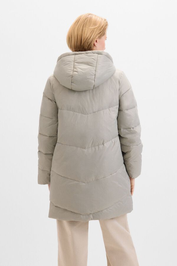 Cortefiel Abrigo largo plumas Kaki