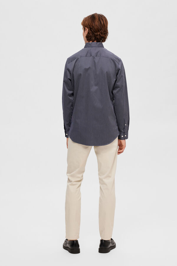 Selected Camisa de vestir 100% algodão Azul