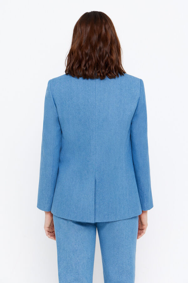 Cortefiel Blazer tejido vaquero Azul