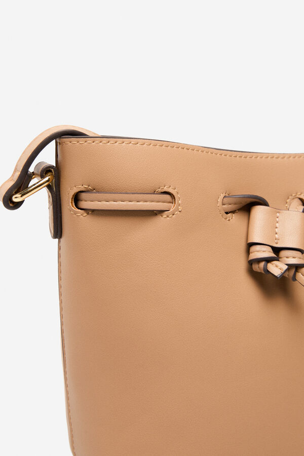 Cortefiel Bolso bucket mini Beige