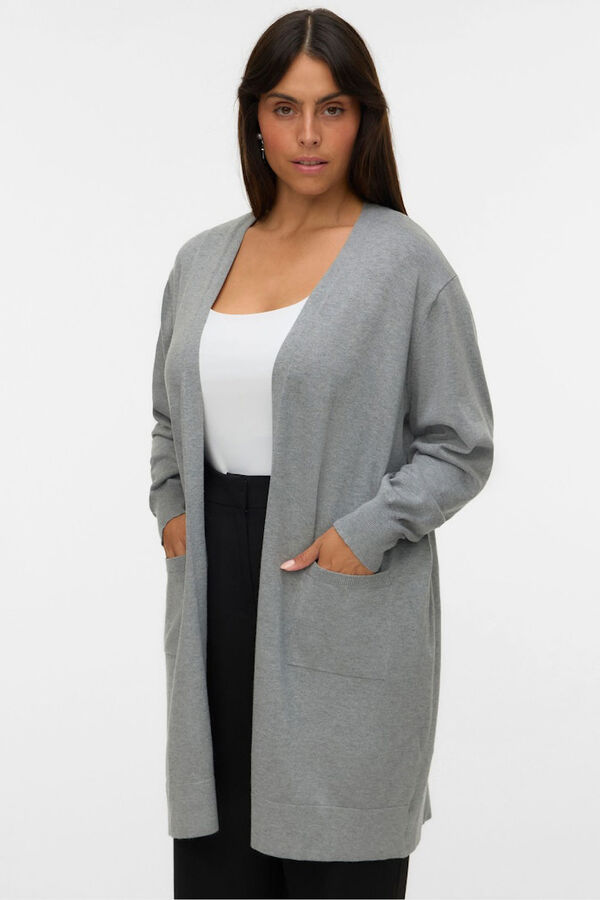 Vero Moda Curve C&aacute;rdigan largo talla grande Gris