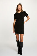 Morgan Vestido punto con strass Negro