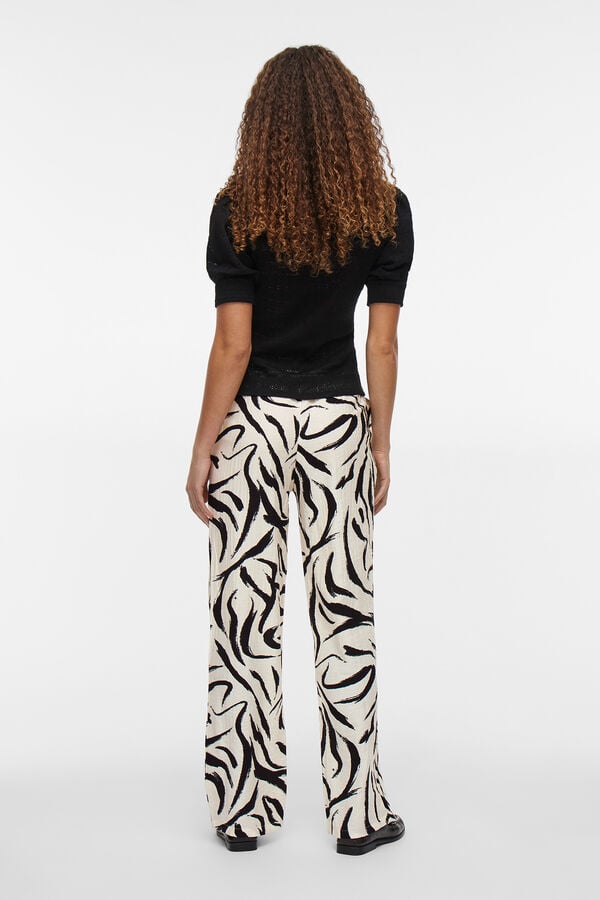 Vila Pantal&oacute;n estampado cintura alta Gris