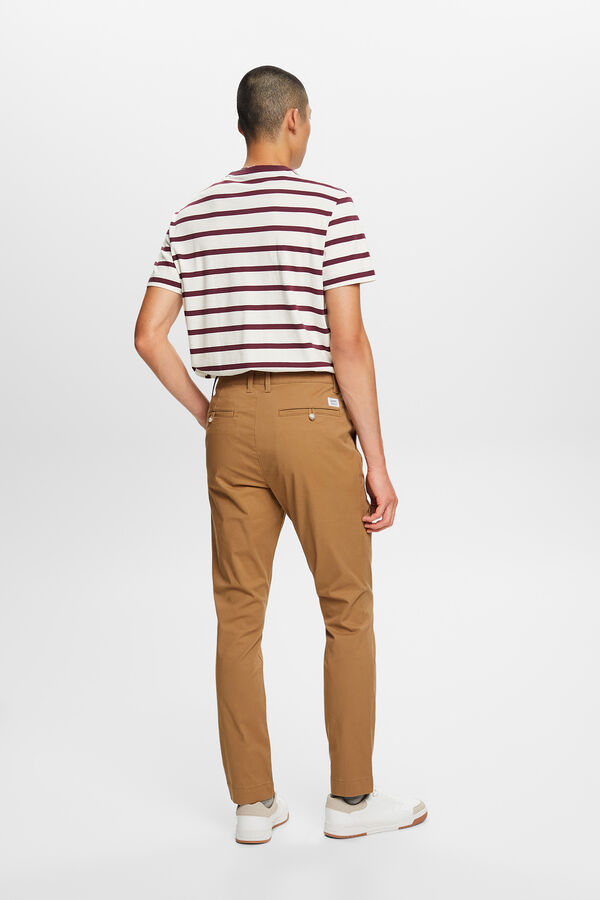 Esprit Pantalón chino básico slim fit Beige