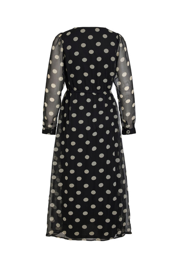 Vila Vestido midi bolinhas Preto