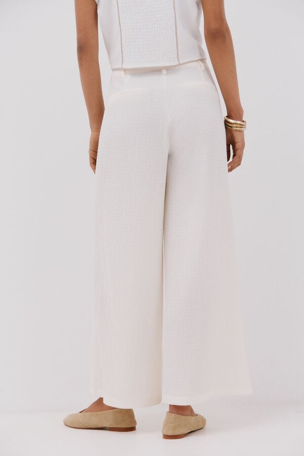 Cortefiel Cal&ccedil;as de malha largas Ecru