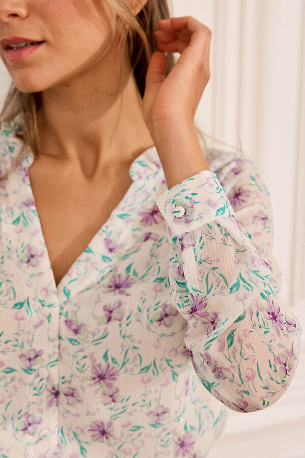 Pol&iacute;n Et Moi Camisa con flores Rufina Blanco