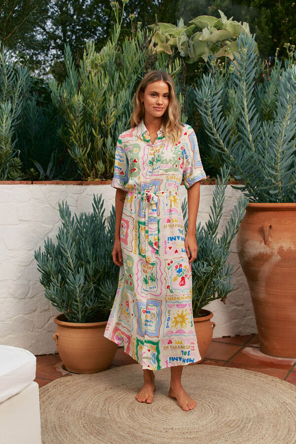 Jaase Vestido camisero largo Multicolor