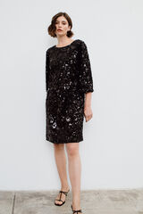 Object Vestido curto lantejoulas Preto