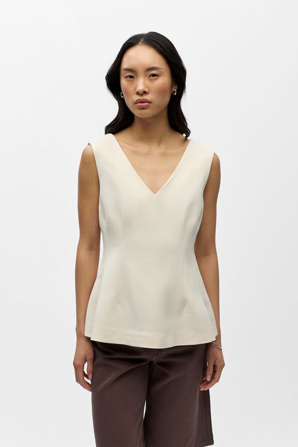 Object Top peplum sin mangas Beige