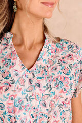 Pol&iacute;n Et Moi Vestido curto Dani com babados Impress&atilde;o