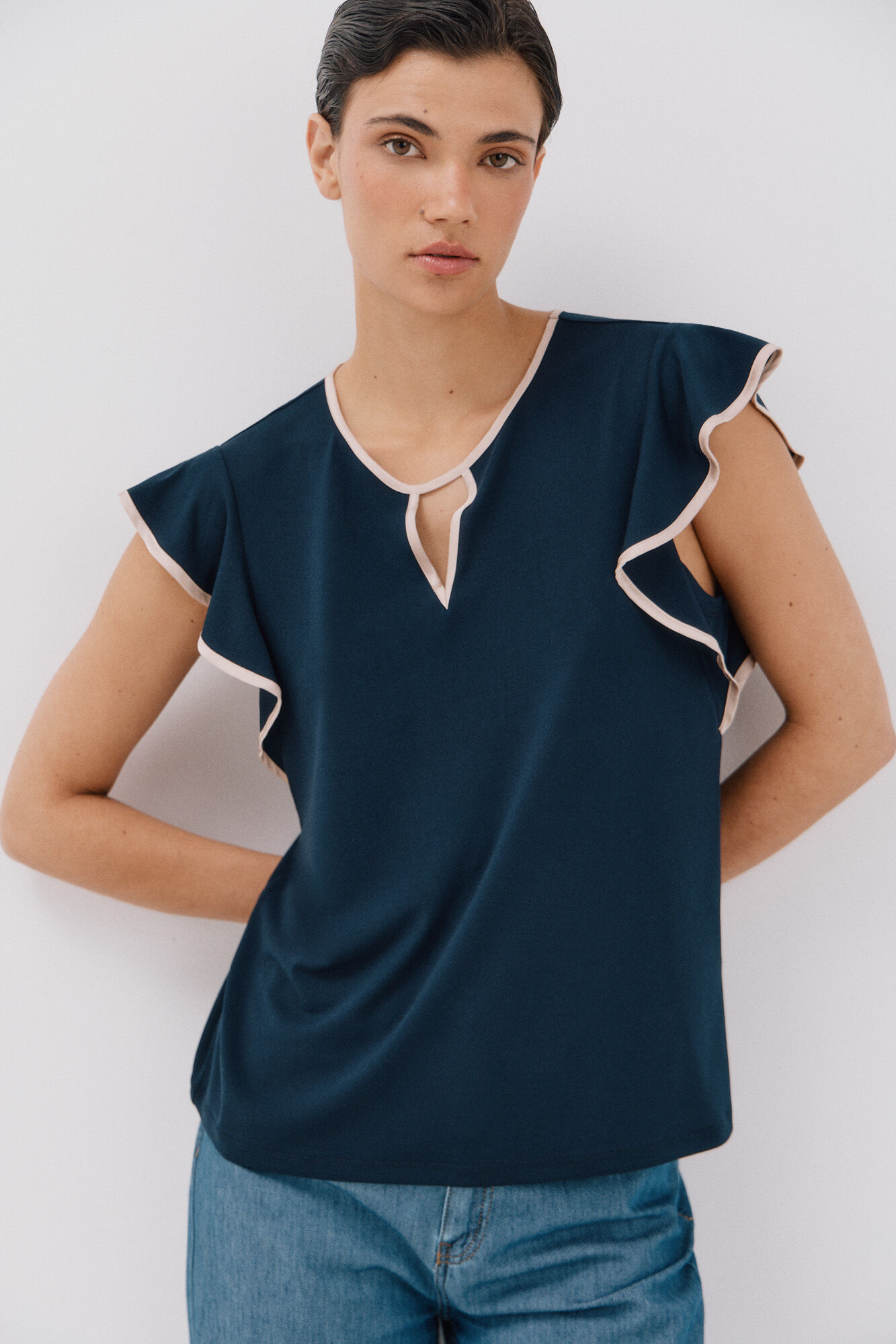 Cortefiel Top de punto l&aacute;grima