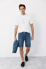 Cortefiel Bermuda denim regular Azul
