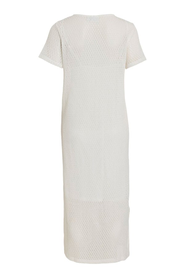 Vila Vestido midi de manga curta Branco