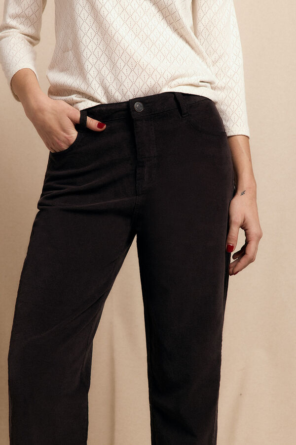 Slowlove Cal&ccedil;as de veludo cotel&ecirc; Castanho