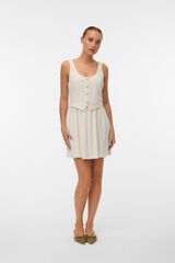 Vero Moda Vestido curto em linho Tostado
