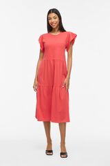 Vila Vestido midi con algod&oacute;n org&aacute;nico Coral