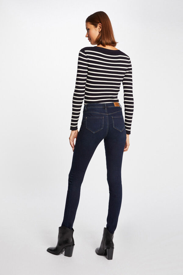 Morgan Cardigan manga comprida com riscas Azul