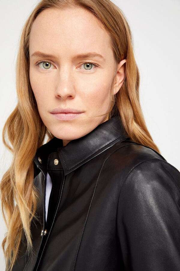 Cortefiel Blus&atilde;o de pele Preto