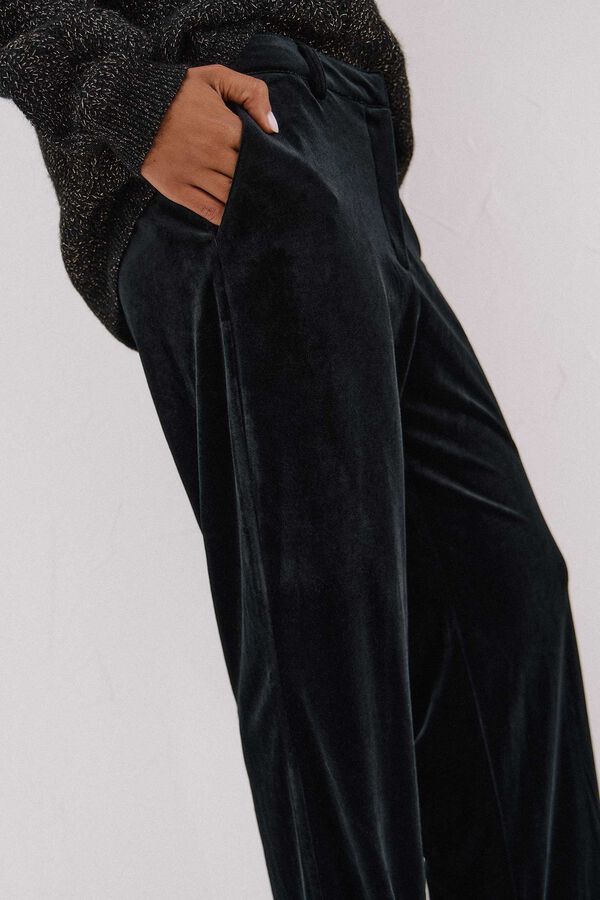 Cortefiel Cal&ccedil;as de veludo Preto