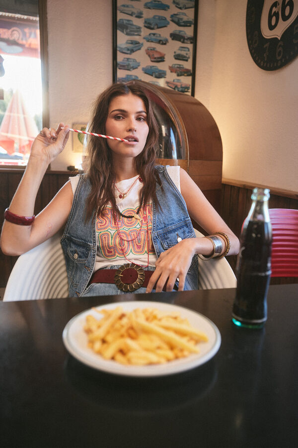 Slowlove Chaleco Denim Azul