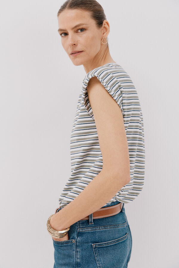 Cortefiel Camiseta básica mangas Verde