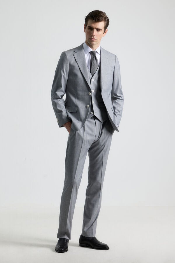 PuroEGO Traje cuadro gales gris con chaleco Gris