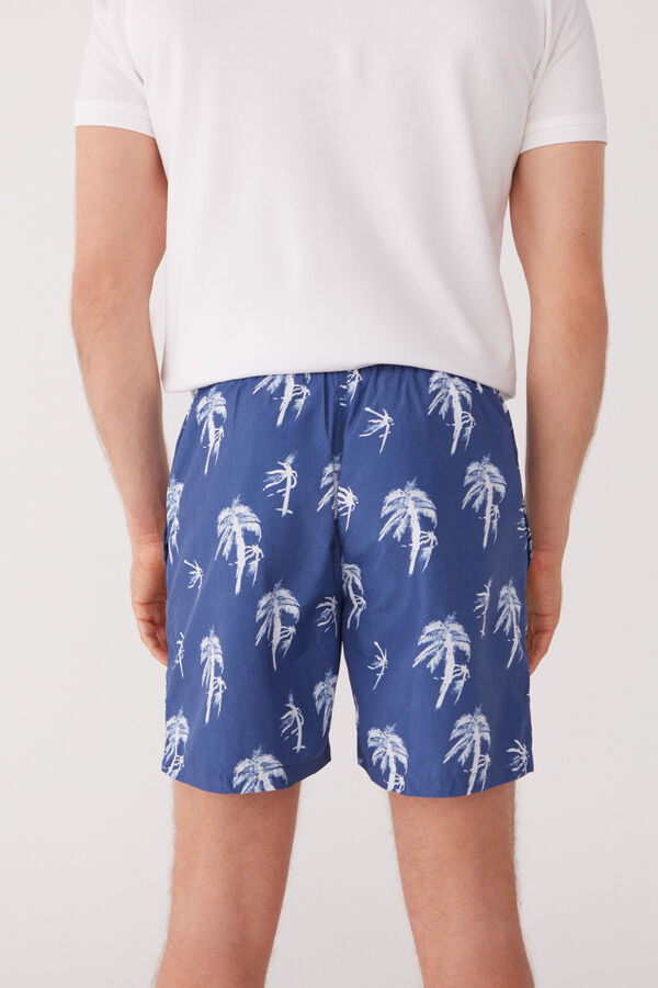Cortefiel Bañador estampado de palmeras Azul marino