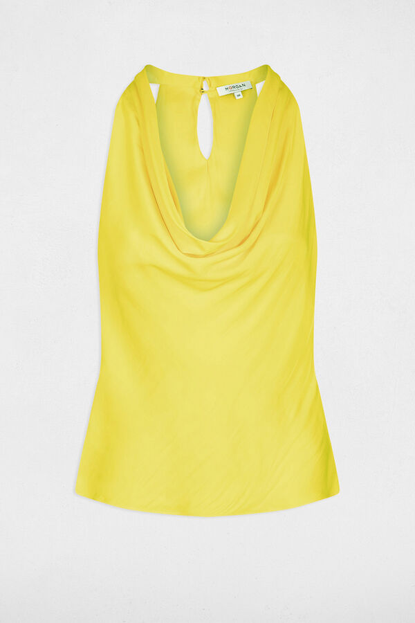 Morgan Top sem mangas de cetim Amarelo