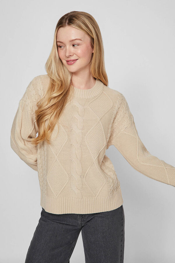 Vila Jersey de punto con ochos Gris