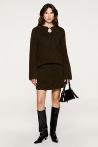 Selected Falda corta alpaca y lana