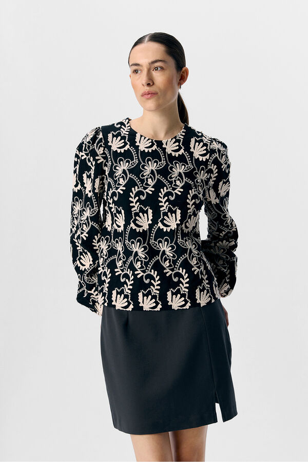 Object Blusa tejido bordado Negro