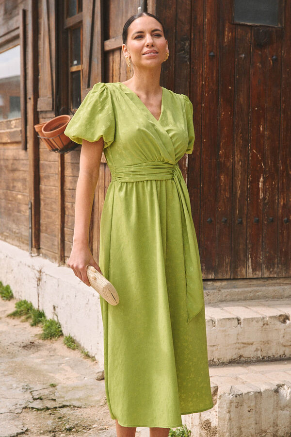 Pol&iacute;n Et Moi Vestido con lazo pistacho Verde