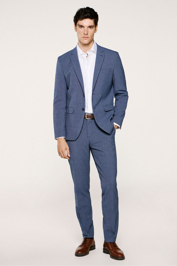 Selected Pantal&oacute;n de traje Slim Fit confeccionado con materiales reciclados. Azul marino