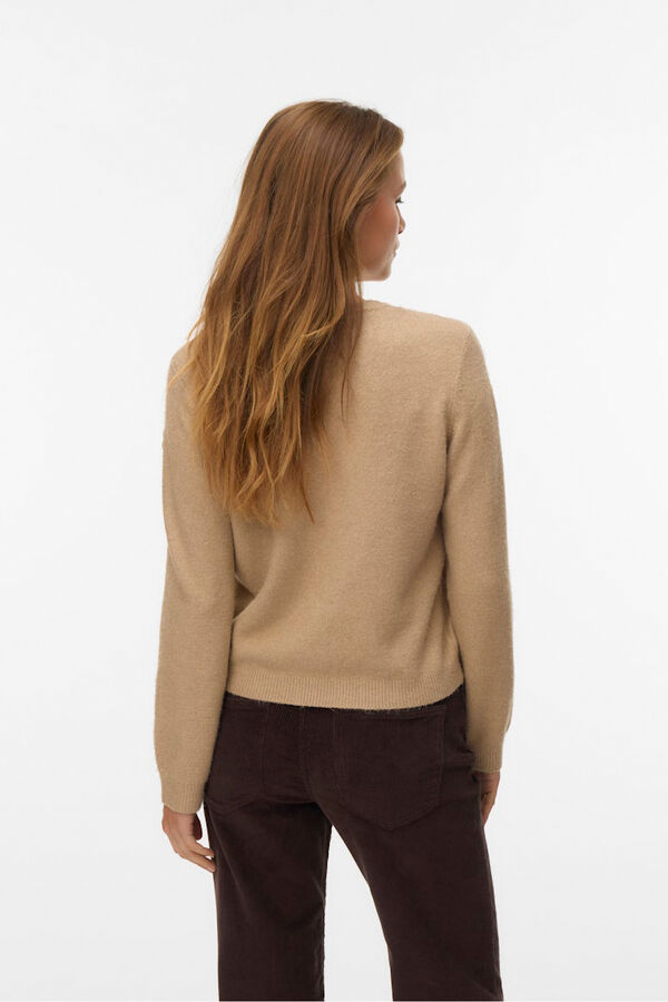 Vero Moda Camisola de malha com gola redonda  Castanho