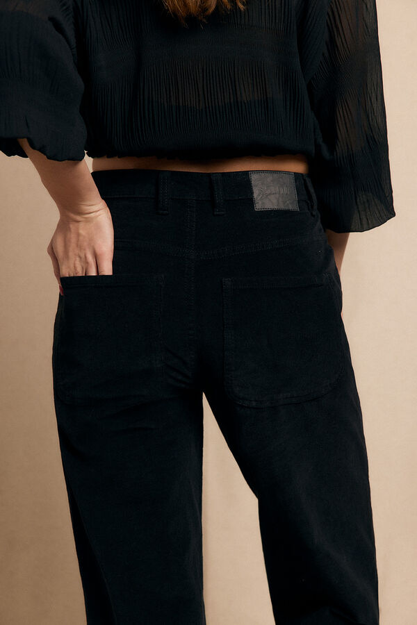 Slowlove Cal&ccedil;as de veludo cotel&ecirc; Preto