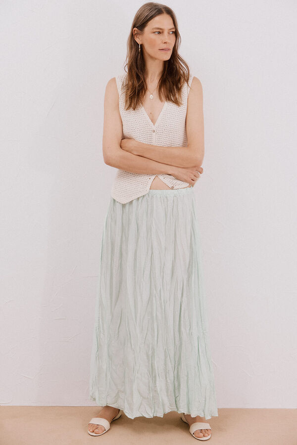 Cortefiel Saia midi texturizada Verde