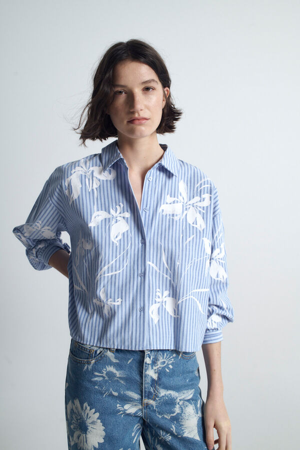 Object Camisa curta estampada Azul