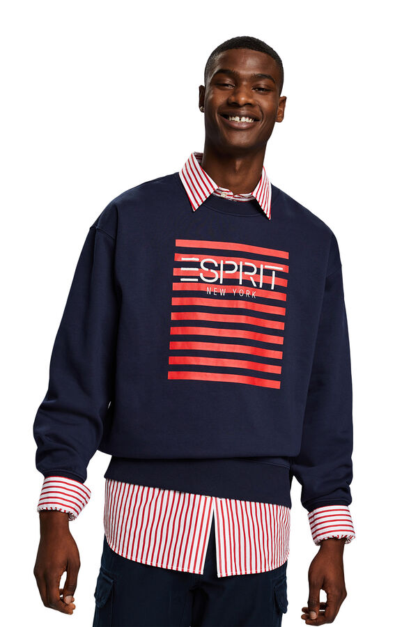 Esprit Sudadera logo materiales sostenibles Estampado azul